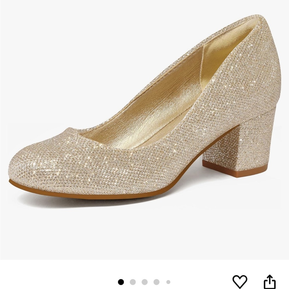 mysoft Women's Pumps Low Chunky Block Heel Round Toe Comfortable Dress Shoes